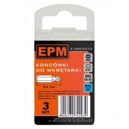 GROT, BIT, KOŃCÓWKA DO WKRĘTARKI 25MM 3SZT. PH3 EPM