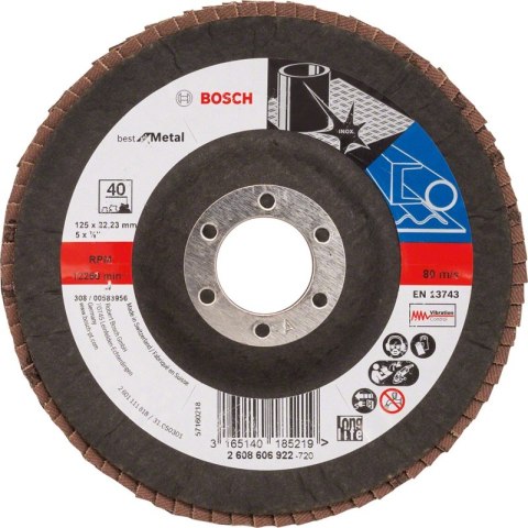 LAMELKA WYGIĘTA GRANULACJA 40 125MM BOSCH LAMELKA WYGIĘTA GRANULACJA 40 125MM BOSCH