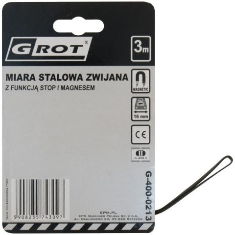 MIARA ZWIJANA GROT 3M*16MM GROT MIARA ZWIJANA GROT 3M*16MM GROT