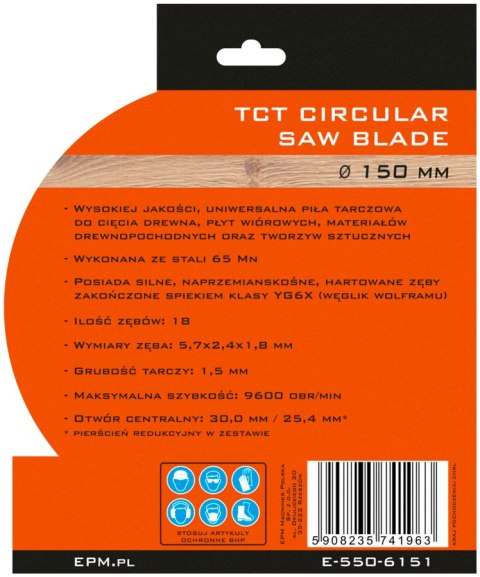 PIŁA SPIEKOWA 150MM 18 ZĘBÓW EPM PIŁA SPIEKOWA 150MM 18 ZĘBÓW EPM