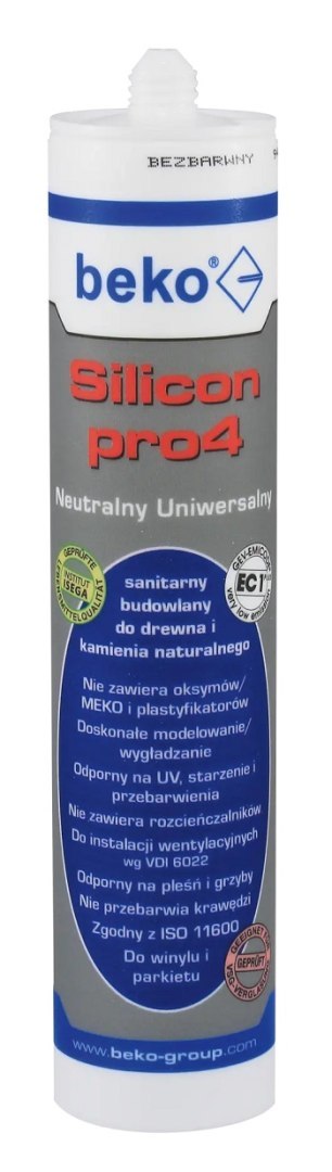 SILICON UNIVERSALNY 310ML BEZBARWNY PRO4 BEKO SILICON UNIVERSALNY 310ML BEZBARWNY PRO4 BEKO