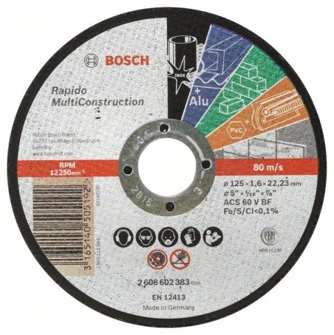 TARCZA RAPIDO MC 125*1,6MM GERA BOSCH TARCZA RAPIDO MC 125*1,6MM GERA BOSCH