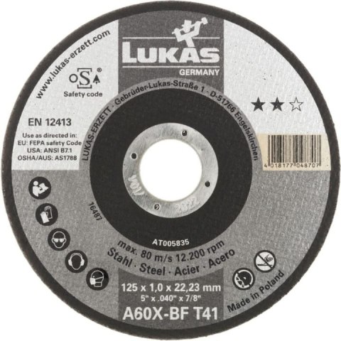 TARCZA PŁASKA T1A 125*1.0*22 A60X-BF PROMAX BEST LIFE ROTTLUFF TARCZA PŁASKA T1A 125*1.0*22 A60X-BF PROMAX BEST LIFE ROTTLUFF