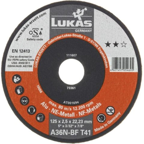 TARCZA PŁASKA T1A 125*1.0*22 A60N-BF PROMAX ALUMINIUM ROTTLUFF TARCZA PŁASKA T1A 125*1.0*22 A60N-BF PROMAX ALUMINIUM ROTTLUFF