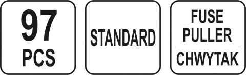 ZESTAW 97 BEZPIECZNIKÓW PŁYTKOWYCH STANDOWYCH YATO ZESTAW 97 BEZPIECZNIKÓW PŁYTKOWYCH STANDOWYCH YATO