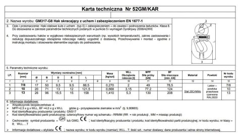 HAK SKRACAJĄCY Z UCHEM I ZABEZPIECZENIEM 10MM G8 WLL3.15T UN HAK SKRACAJĄCY Z UCHEM I ZABEZPIECZENIEM 10MM G8 WLL3.15T UN