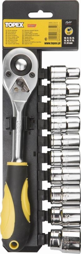 KLUCZE NASADOWE 1/2'' ZESTAW 11 SZTUK TOPEX