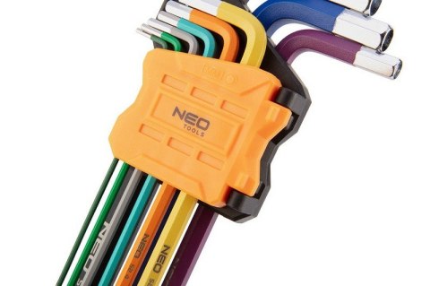 KLUCZE SZEŚCIOKĄTNE 1.5-10MM 9 SZTUK KOLOROWE NEO KLUCZE SZEŚCIOKĄTNE 1.5-10MM 9 SZTUK KOLOROWE NEO