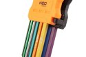 KLUCZE SZEŚCIOKĄTNE 1.5-10MM 9 SZTUK KOLOROWE NEO