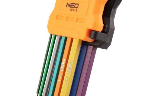 KLUCZE SZEŚCIOKĄTNE 1.5-10MM 9 SZTUK KOLOROWE NEO KLUCZE SZEŚCIOKĄTNE 1.5-10MM 9 SZTUK KOLOROWE NEO