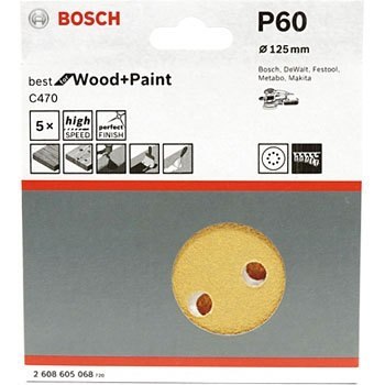 KRĄŻEK ŚCIERNY RW D125 G60 5PC. BOSCH KRĄŻEK ŚCIERNY RW D125 G60 5PC. BOSCH