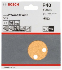 KRĄŻEK ŚCIERNY125MM RW D125 G40 5PC. BOSCH