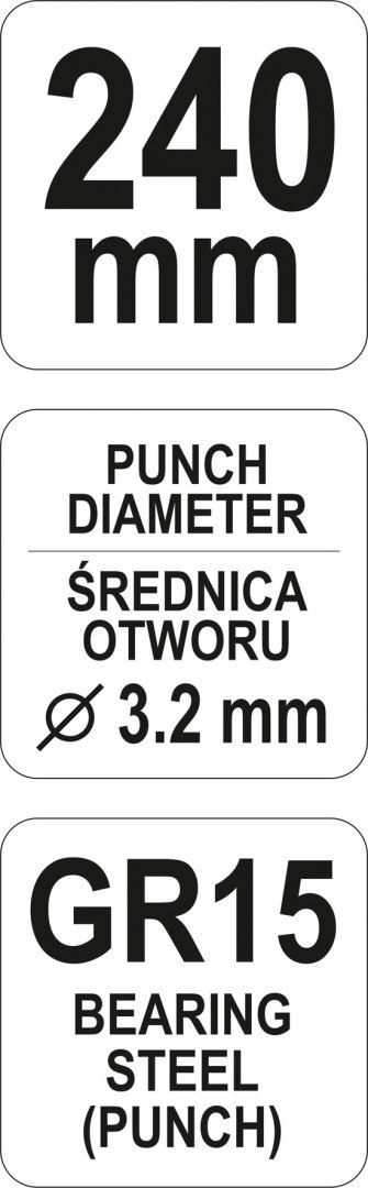 SZCZYPCE DO DZIURKOWANIA BLACH 240MM YATO SZCZYPCE DO DZIURKOWANIA BLACH 240MM YATO
