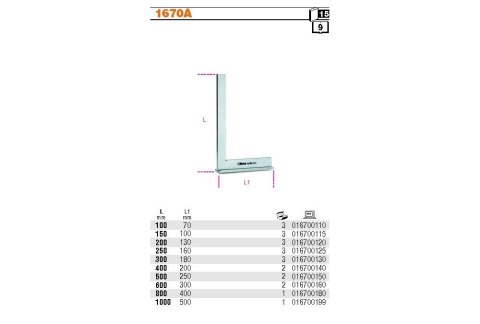 KĄTOWNIK POWIERZCHNIOWY ZE STOPKĄ 200MM BETA KĄTOWNIK POWIERZCHNIOWY ZE STOPKĄ 200MM BETA