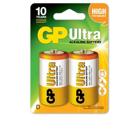 BATERIA ULTRA+ ALKALINE LR20 D 1.5V 2SZ GP BATTERY BATERIA ULTRA+ ALKALINE LR20 D 1.5V 2SZ GP BATTERY