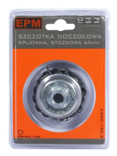 SZCZOTKA DOCZOŁOWA SPLATANA STOŻEK 65MM ZN EPM SZCZOTKA DOCZOŁOWA SPLATANA STOŻEK 65MM ZN EPM