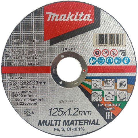 TARCZA TNĄCA UNIWERSALNA 125*1.2*22.23MM MAKITA TARCZA TNĄCA UNIWERSALNA 125*1.2*22.23MM MAKITA