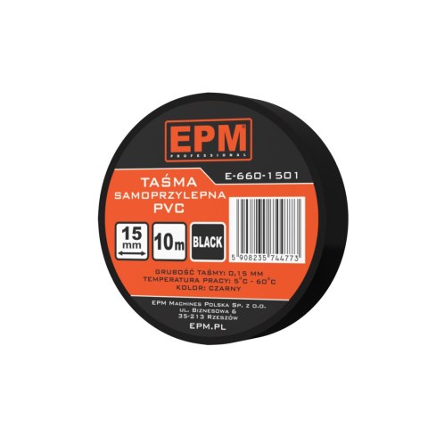 TAŚMA IZOLACYJNA 15MM*10M CZARNA EPM TAŚMA IZOLACYJNA 15MM*10M CZARNA EPM