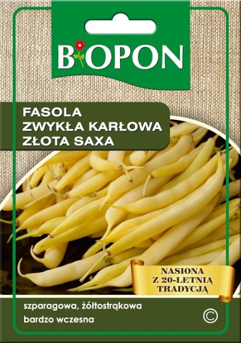 FASOLA - ZWYKŁA KARŁOWA ZŁOTA.. SAXA (ŻÓŁTOSTRĄKOWA) 25G BIOPON FASOLA - ZWYKŁA KARŁOWA ZŁOTA.. SAXA (ŻÓŁTOSTRĄKOWA) 25G BIOPON