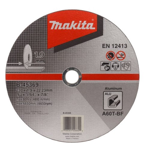 TARCZA TNACA DO ALUMINIUM 230*1,9MM MAKITA TARCZA TNACA DO ALUMINIUM 230*1,9MM MAKITA