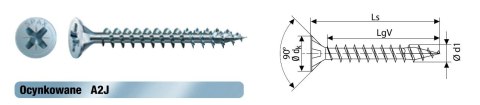 WKRĘT DO DREWNA OCYNK BIAŁY A2J 3.5*17MM SPAX SPAX WKRĘT DO DREWNA OCYNK BIAŁY A2J 3.5*17MM SPAX SPAX