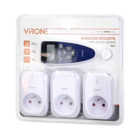 ZESTAW 3 GNIAZDA 2P+Z STER BEZPRZEWODOWY +PILOT VIRONE ZESTAW 3 GNIAZDA 2P+Z STER BEZPRZEWODOWY +PILOT VIRONE