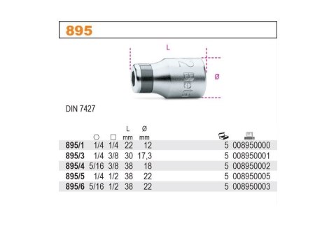 NASADKA DO KOŃCÓWEK WKRĘTAKOWYCH 1/4''Z GNIAZDEM 3/8'' NASADKA DO KOŃCÓWEK WKRĘTAKOWYCH 1/4''Z GNIAZDEM 3/8''