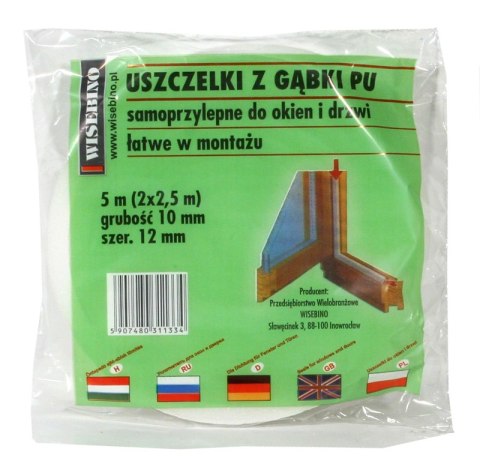 USZCZELKA GĄBKA 10*10MM 5M USZCZELKA GĄBKA 10*10MM 5M