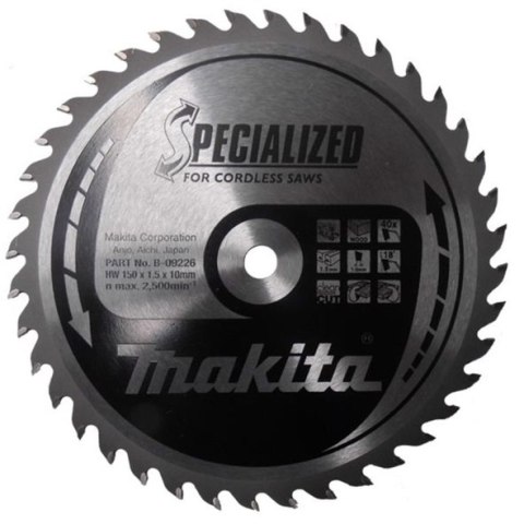 PIŁA SPIEKOWA DO DREWNA 150*10 40Z DO PILAREK AKUMULATOR. MAKITA PIŁA SPIEKOWA DO DREWNA 150*10 40Z DO PILAREK AKUMULATOR. MAKITA