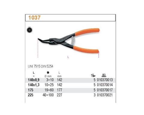 SZCZYPCE DO PIERŚCIENI ZEWNĘTRZNE ODGIĘTE 175MM BLISTER BETA SZCZYPCE DO PIERŚCIENI ZEWNĘTRZNE ODGIĘTE 175MM BLISTER BETA
