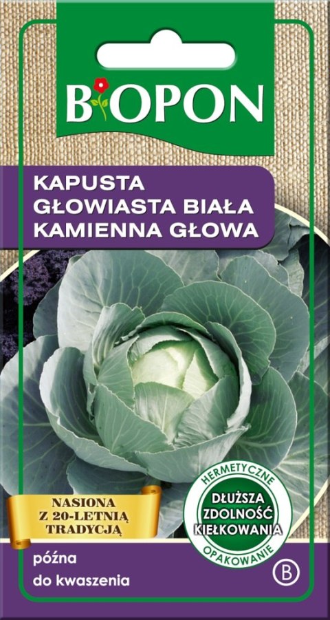 KAPUSTA GŁOWIASTA BIAŁA KAMIENNA GŁOWA 2G BIOPON KAPUSTA GŁOWIASTA BIAŁA KAMIENNA GŁOWA 2G BIOPON