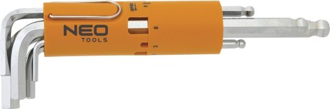 KLUCZE SZEŚCIOKĄTNE DŁUGIE 2.5-10MM 8SZTUK Z KULKĄ NEO