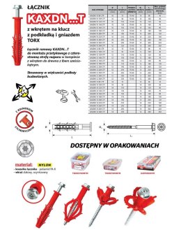 KOŁEK RAMOWY WSZECHSTRONNY KAXDN 10*100MM NYLON OP-20SZT. UN