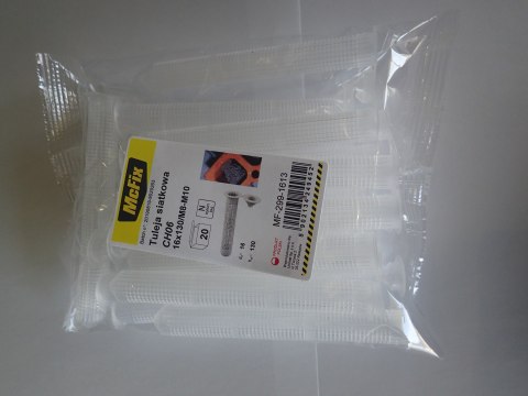TULEJA SIATKOWA PLASTIKOWA DO ŻYWIC 16*130MM 20SZT MC FIX TULEJA SIATKOWA PLASTIKOWA DO ŻYWIC 16*130MM 20SZT MC FIX