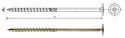 WKRĘT DO DREWNA Z KOŁNIERZEM NA TORX OCYNK ŻÓŁTY 8*360MM T40 UN