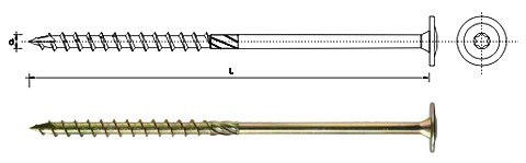 WKRĘT DO DREWNA Z KOŁNIERZEM NA TORX OCYNK ŻÓŁTY 8*80MM T40 UN WKRĘT DO DREWNA Z KOŁNIERZEM NA TORX OCYNK ŻÓŁTY 8*80MM T40 UN