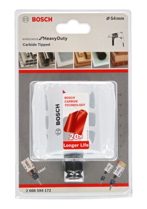 PIŁA OTWORNICA Z WĘGLIKÓW ENDURANCE FOR HEAVY DUTY 54MM BOSCH PIŁA OTWORNICA Z WĘGLIKÓW ENDURANCE FOR HEAVY DUTY 54MM BOSCH
