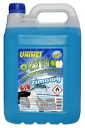 PŁYN DO SPRYSKIWACZY ZIMOWY 5L | DO -22°C | NA BAZIE ETANOLU | NIEBIESKI | UNIMET