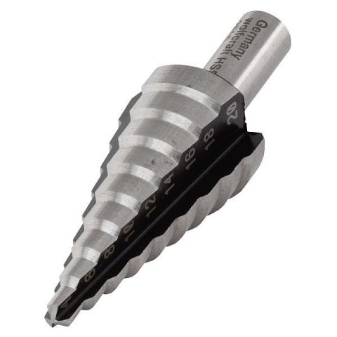 WIERTŁO STOPNIOWE HSS 4-20MM TRZPIEŃ 8MM WOLFCRAFT WIERTŁO STOPNIOWE HSS 4-20MM TRZPIEŃ 8MM WOLFCRAFT