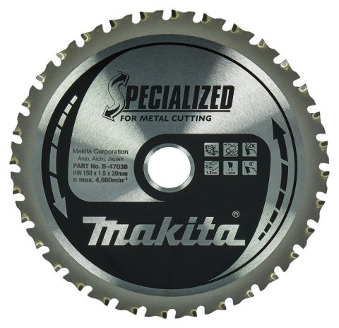 PIŁA SPIEKOWA DO METALU 150*20MM 32Z MAKITA PIŁA SPIEKOWA DO METALU 150*20MM 32Z MAKITA