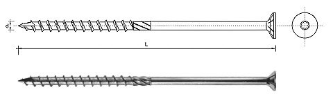 WKRĘT DO DREWNA Z ŁBEM STOŻKOWYM NA TORX 5*70MM T25 UN