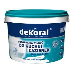 EMULSJA AKRYL WEW ŁAZIENKA&KUCHNIA MALEINAK BIAŁY 5L DEKORAL EMULSJA AKRYL WEW ŁAZIENKA&KUCHNIA MALEINAK BIAŁY 5L DEKORAL