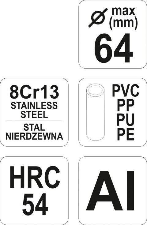 OBCINAK DO CIĘCIA RUREK PCV 64MM YATO OBCINAK DO CIĘCIA RUREK PCV 64MM YATO
