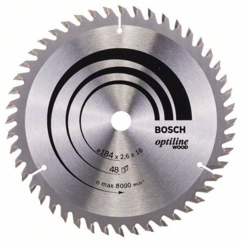PIŁA TARCZOWA H OPTILINE WOOD 184*2.6*16/Z48 BOSCH PIŁA TARCZOWA H OPTILINE WOOD 184*2.6*16/Z48 BOSCH