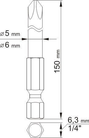 BIT, GROT, KOŃCÓWKA 2SZT DŁUGIE KRZYŻ. PH1*150 PH2*150 YATO BIT, GROT, KOŃCÓWKA 2SZT DŁUGIE KRZYŻ. PH1*150 PH2*150 YATO