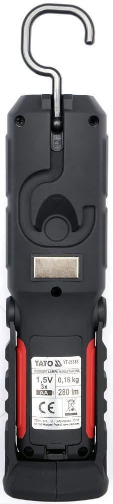 LATARKA WARSZTATOWA 2W1 LED MAGNET 3XAA YATO LATARKA WARSZTATOWA 2W1 LED MAGNET 3XAA YATO