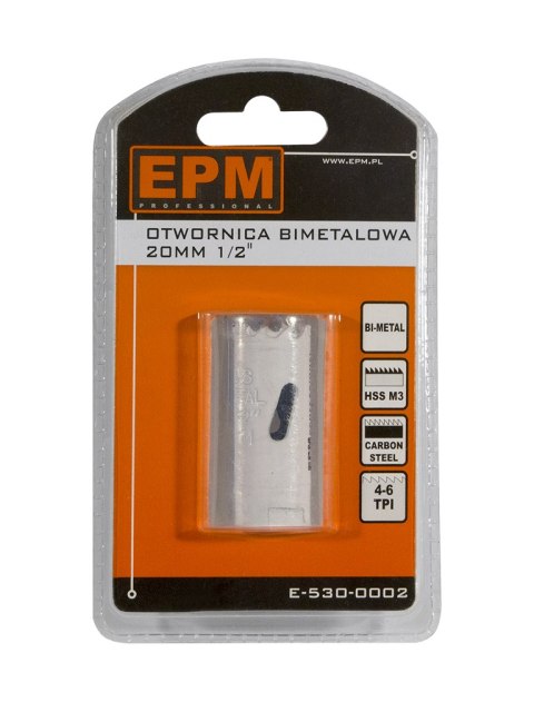 OTWORNICA BI-METALOWA 20MM UCHWYT 1/2'' EPM OTWORNICA BI-METALOWA 20MM UCHWYT 1/2'' EPM