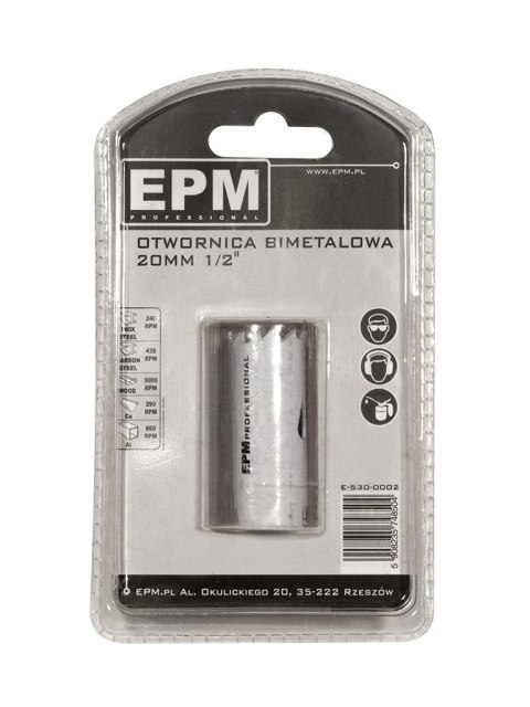 OTWORNICA BI-METALOWA 20MM UCHWYT 1/2'' EPM OTWORNICA BI-METALOWA 20MM UCHWYT 1/2'' EPM