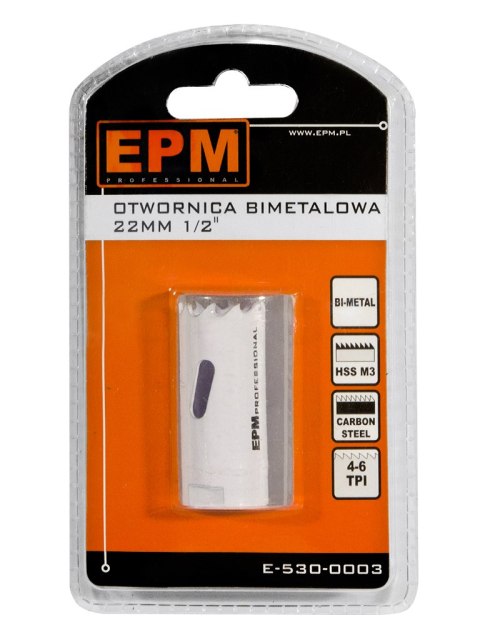 OTWORNICA BI-METALOWA 22MM UCHWYT 1/2'' EPM OTWORNICA BI-METALOWA 22MM UCHWYT 1/2'' EPM
