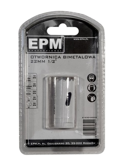 OTWORNICA BI-METALOWA 22MM UCHWYT 1/2'' EPM OTWORNICA BI-METALOWA 22MM UCHWYT 1/2'' EPM